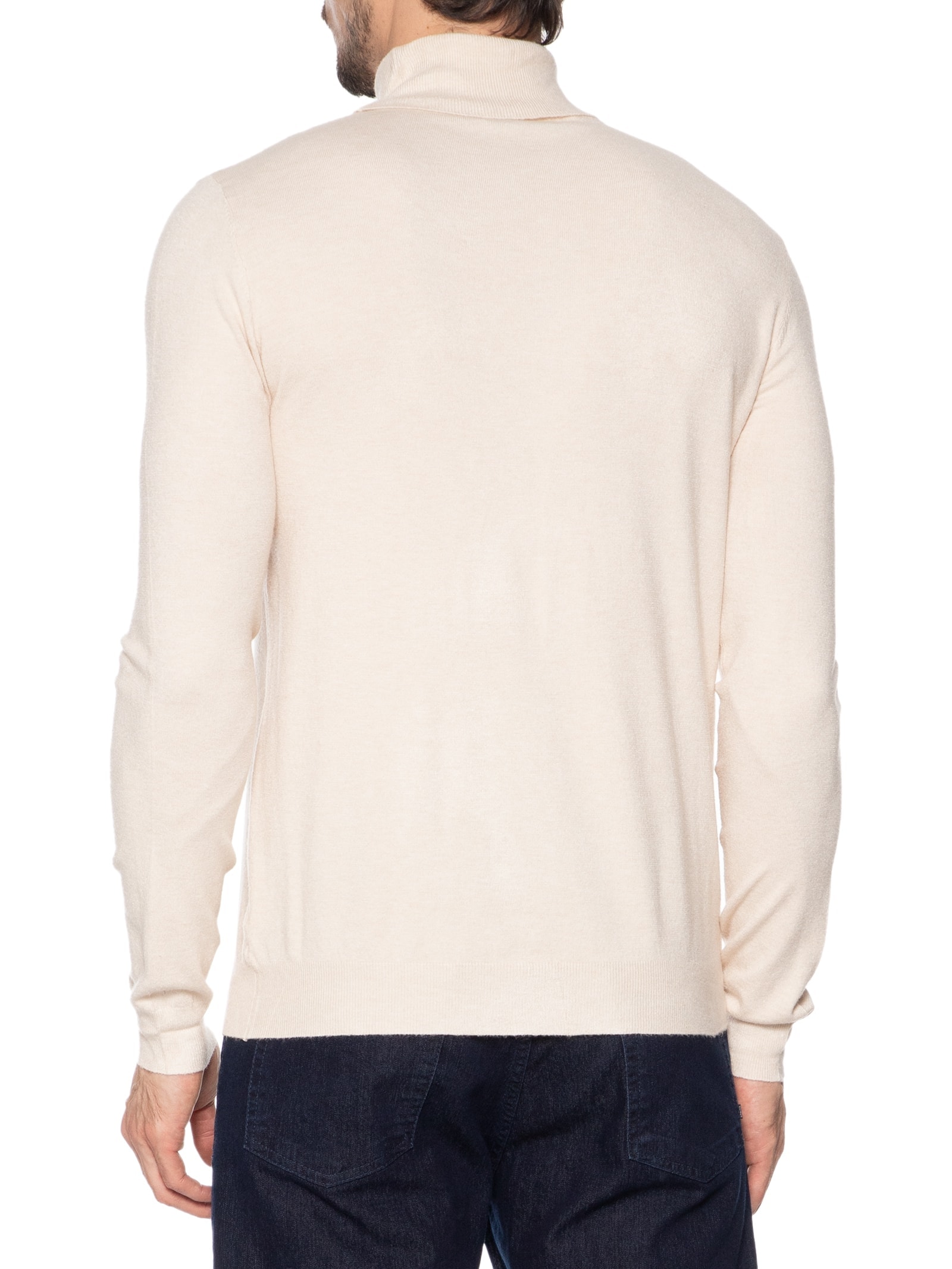 Suéter Masculino Casual Gola Alta Bege '2 Essential