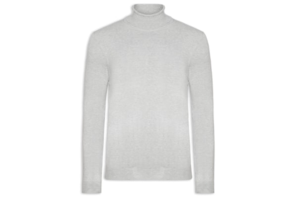 Suéter Masculino Casual Gola Alta - Cinza