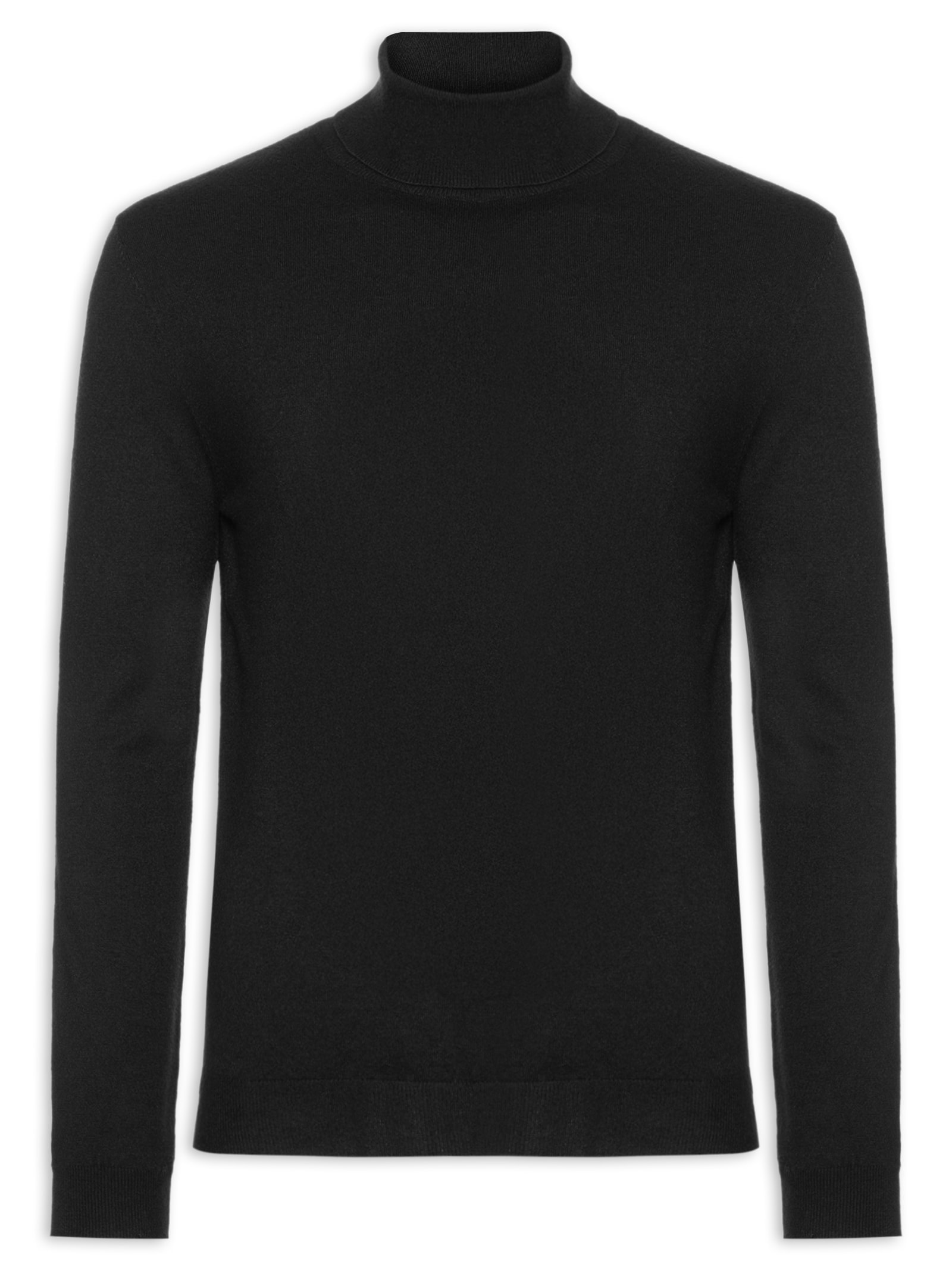 Suéter Masculino Casual Gola Alta Preto '2 Essential