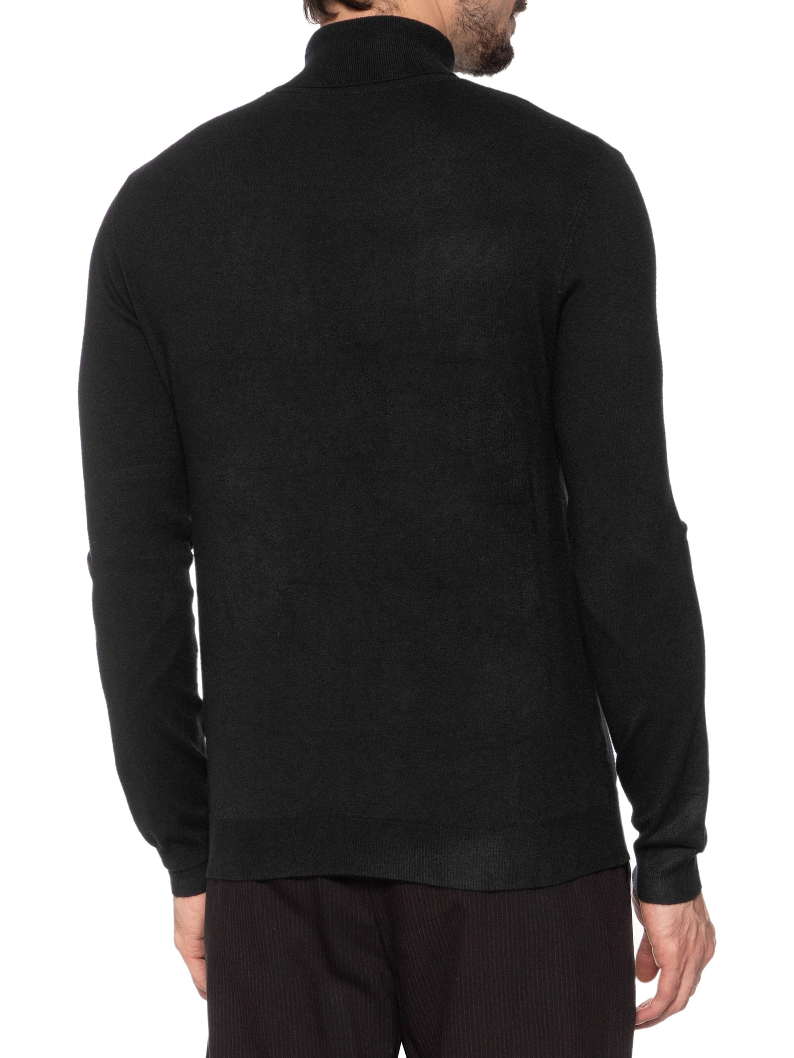 Suéter Masculino Casual Gola Alta Preto '2 Essential