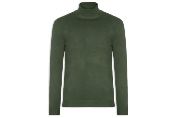 Suéter Masculino Casual Gola Alta - Verde