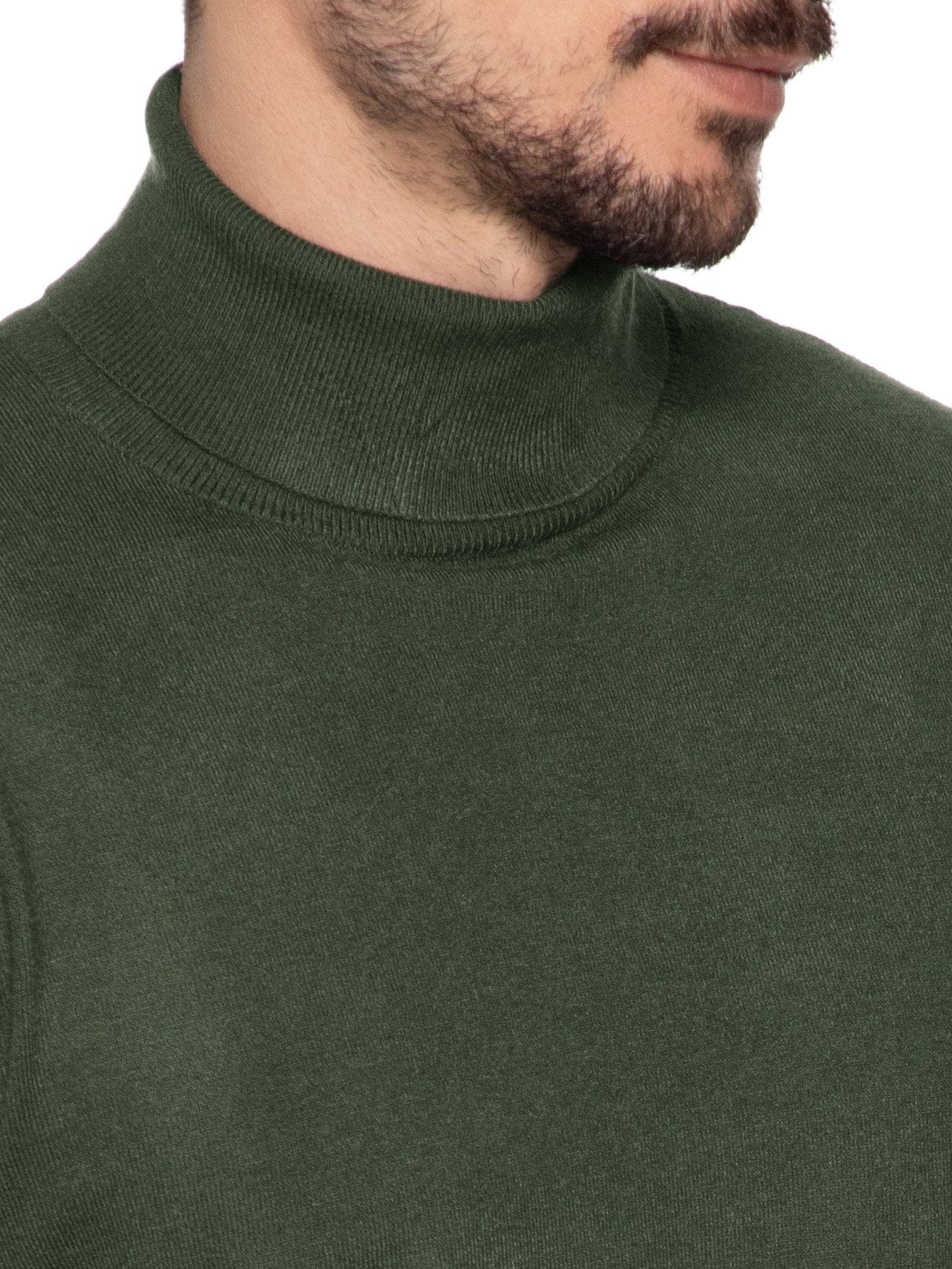 Suéter Masculino Casual Gola Alta Verde '2 Essential