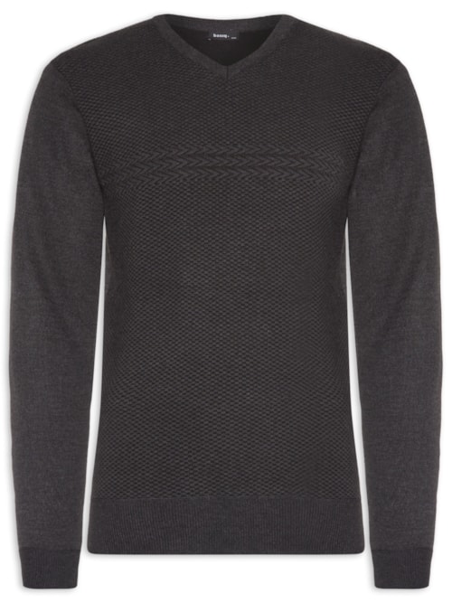 Suéter Masculino Com Detalhe - Preto