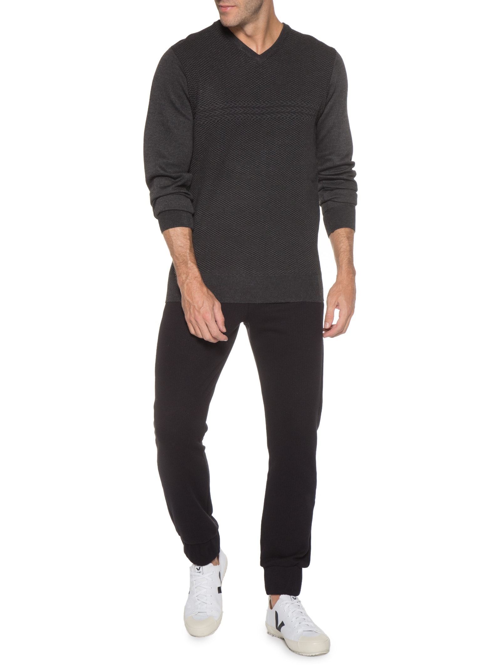 Suéter Masculino Com Detalhe Preto Basiq Men