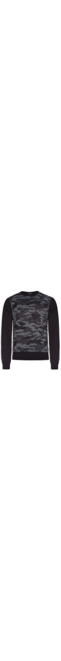 Suéter Masculino Com Estampa Militar - Cinza