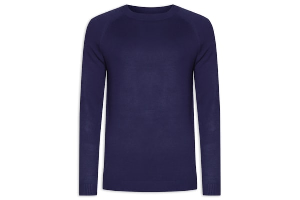 Suéter Masculino Com Recortes Gola Redonda - Azul