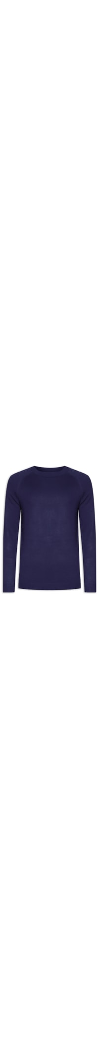Suéter Masculino Com Recortes Gola Redonda - Azul
