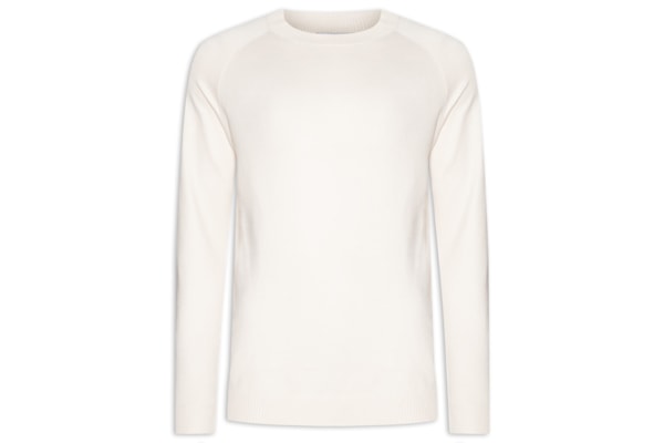 Suéter Masculino Com Recortes Gola Redonda - Off White