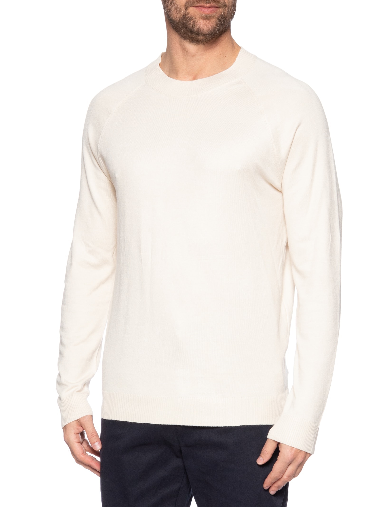Suéter Masculino Com Recortes Gola Redonda Off White '2 Essential