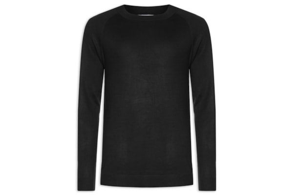 Suéter Masculino Com Recortes Gola Redonda - Preto