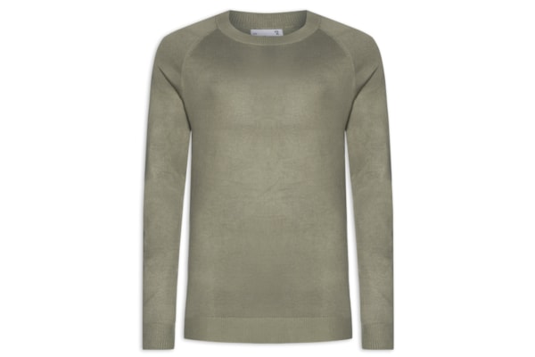 Suéter Masculino Com Recortes Gola Redonda - Verde