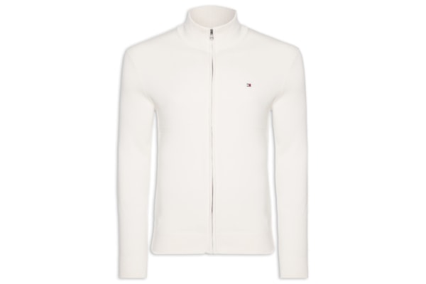 Suéter Masculino Com Zíper Essential Regular Fit – Branco