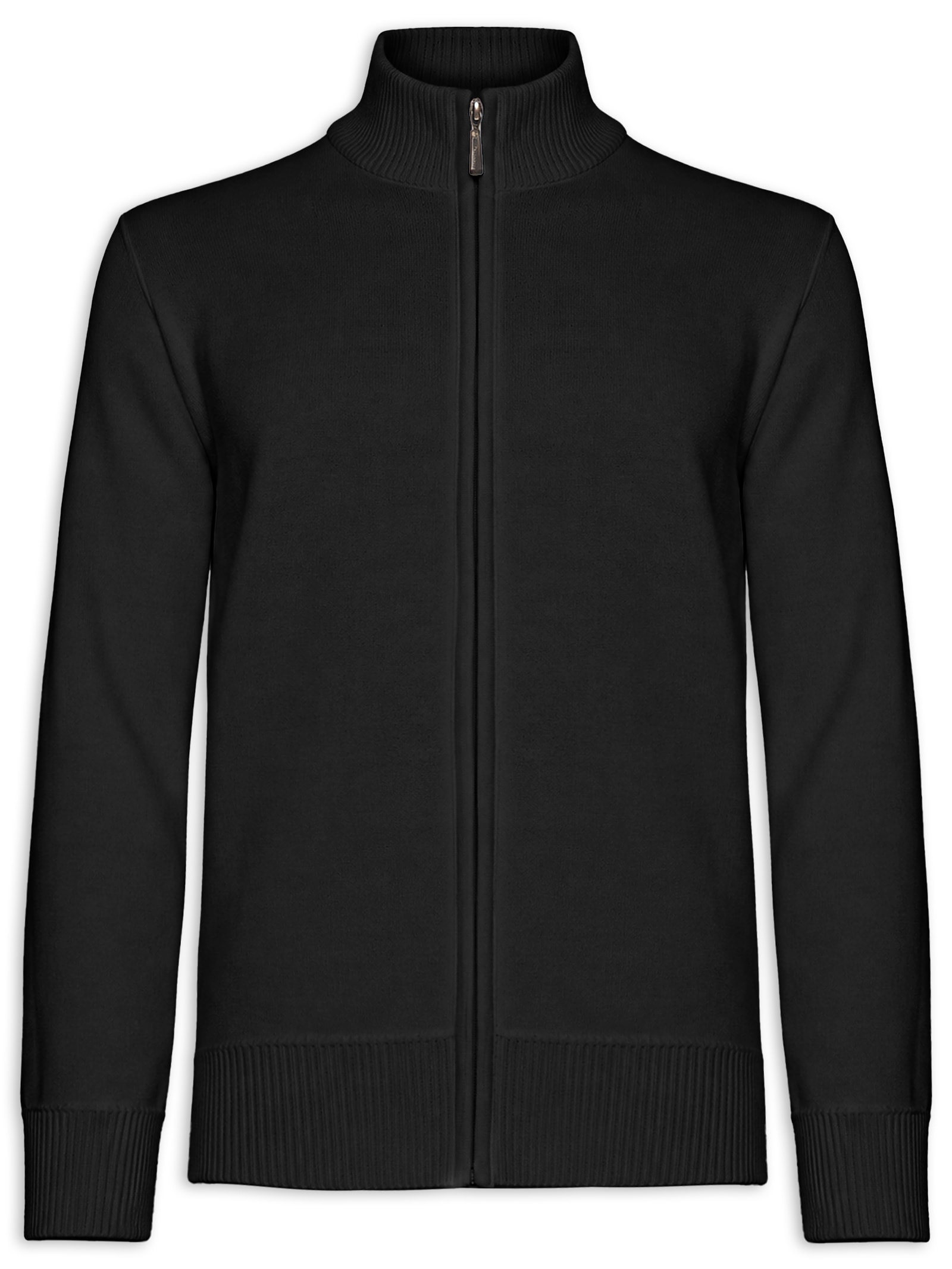 Suéter Masculino Com Ziper Preto Basiq Men