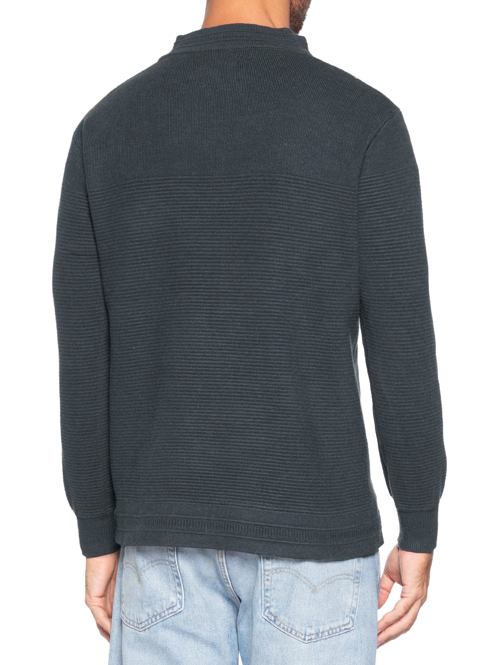 Suéter Masculino Com Zíper Texturizado – Azul '2 Essential