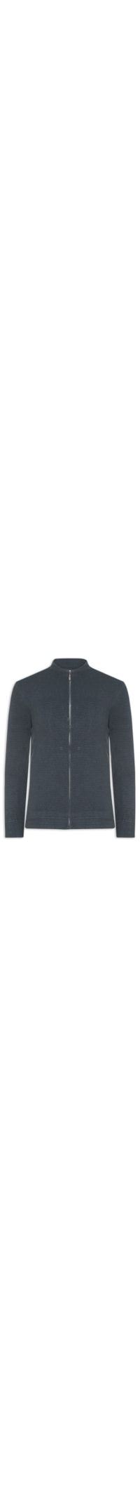 Suéter Masculino Com Zíper Texturizado – Azul