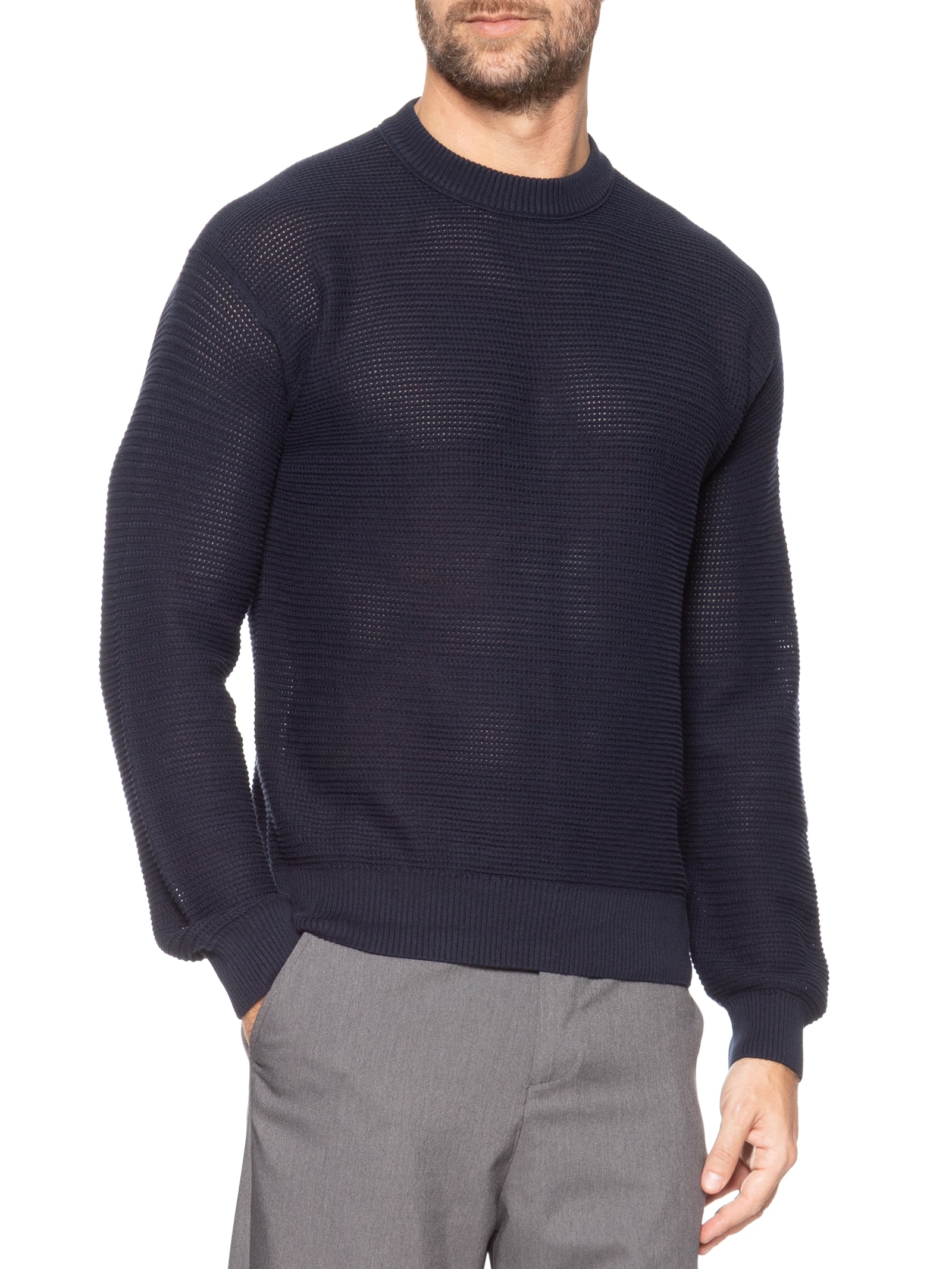 Suéter Masculino de Tricô Kordono Azul Boss