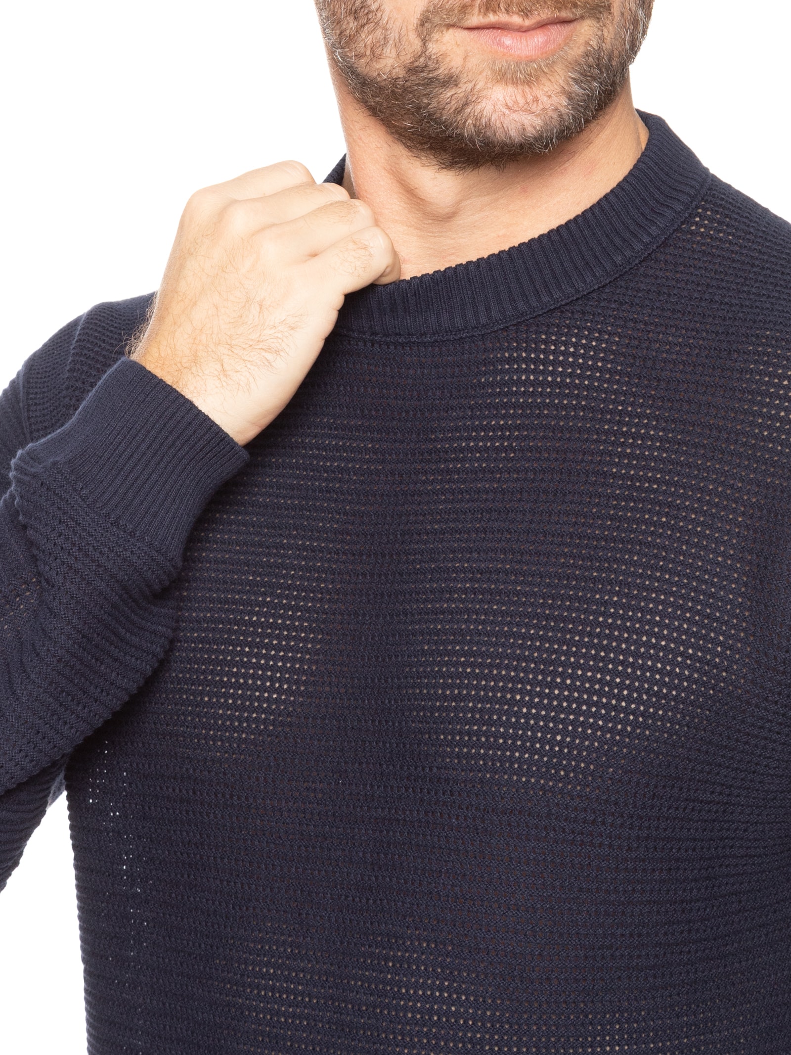 Suéter Masculino de Tricô Kordono Azul Boss