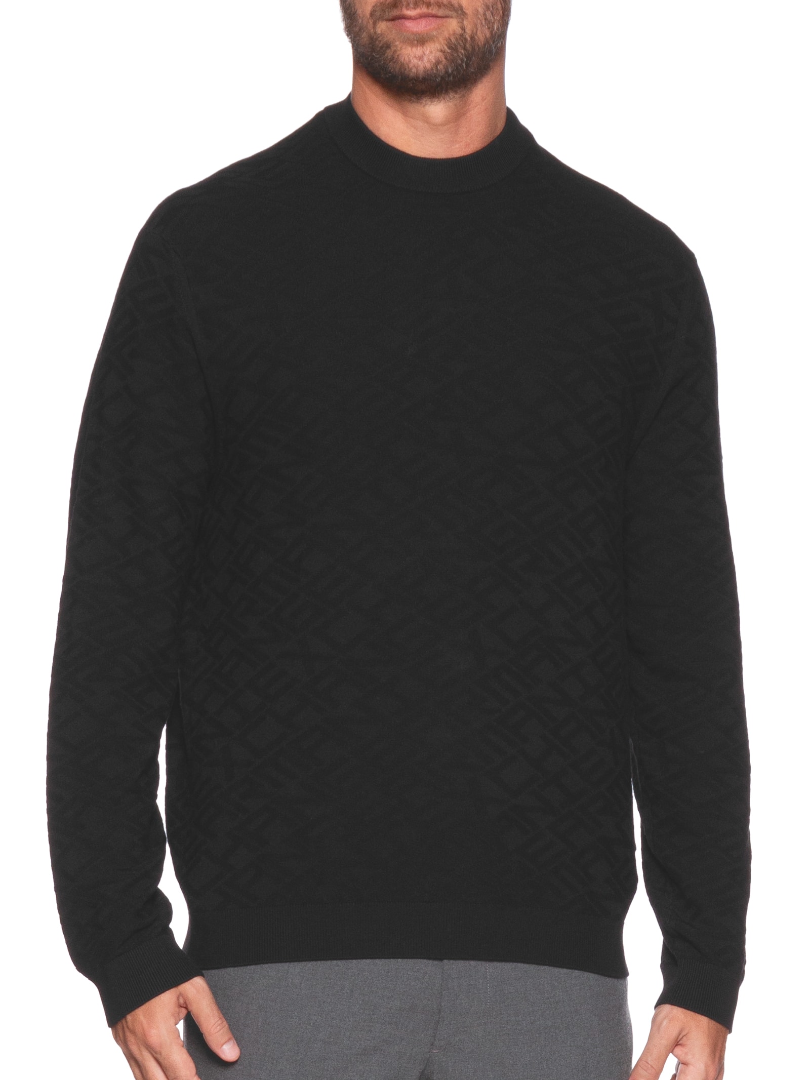 トップス EMPORIO ARMANI knit black made in Italy Suéter Tricot AX ARMANI EXCHANGE Reta Zíper Preto - Compre Agora