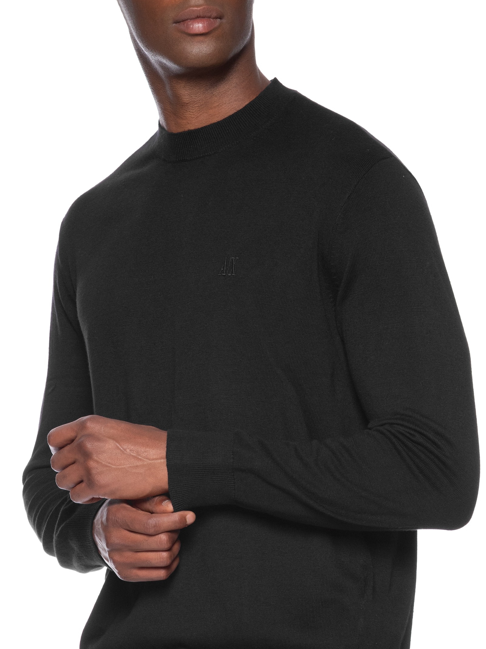 Armani Exchange - Suéter Masculino De Tricot - Preto
