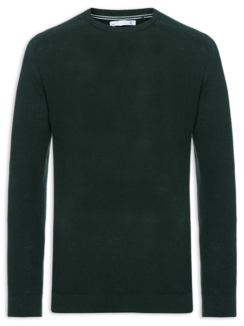 Suéter Masculino Det Ombro Gola Careca – Verde