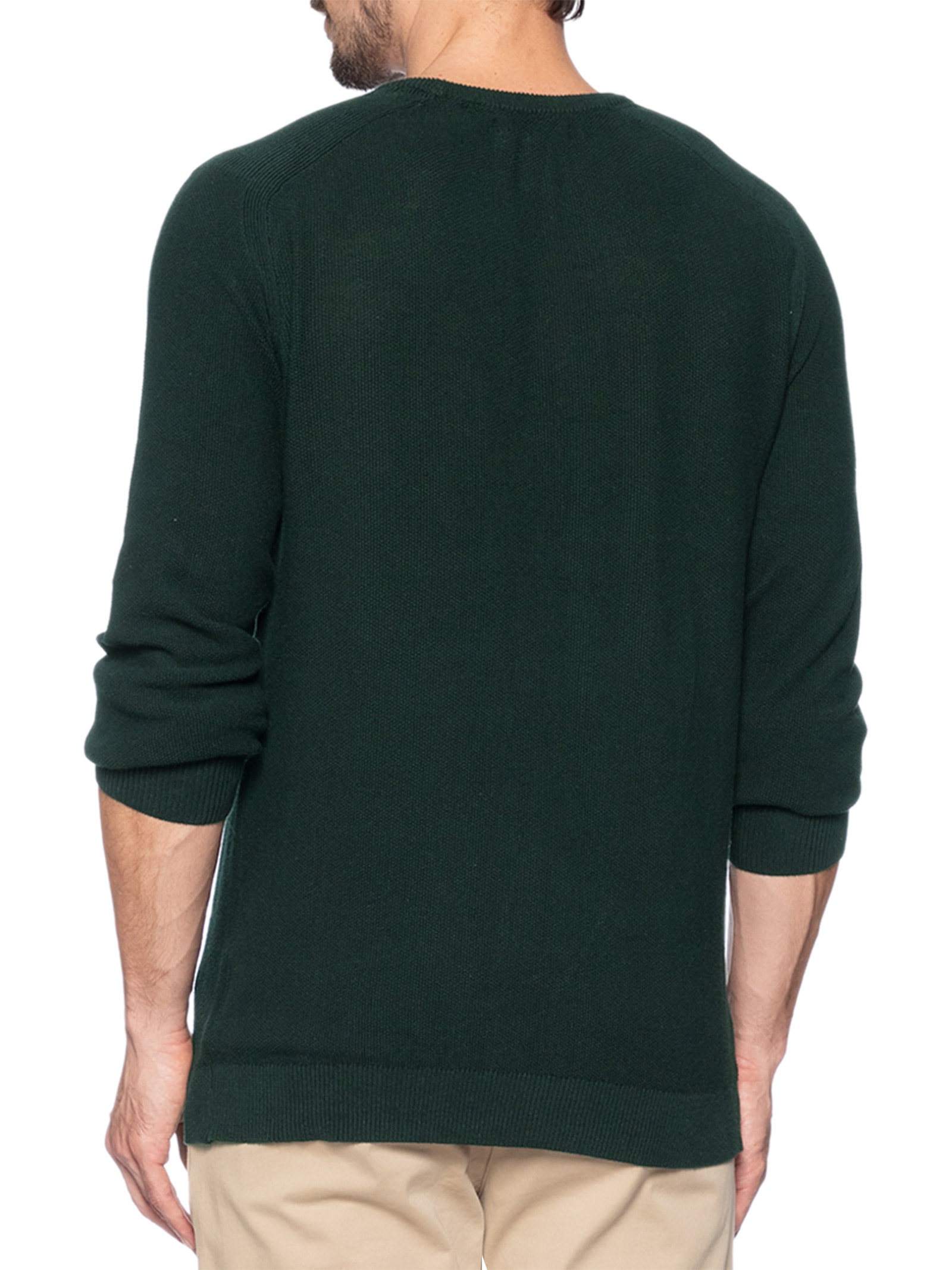 Suéter Masculino Det Ombro Gola Careca Verde '2 Essential