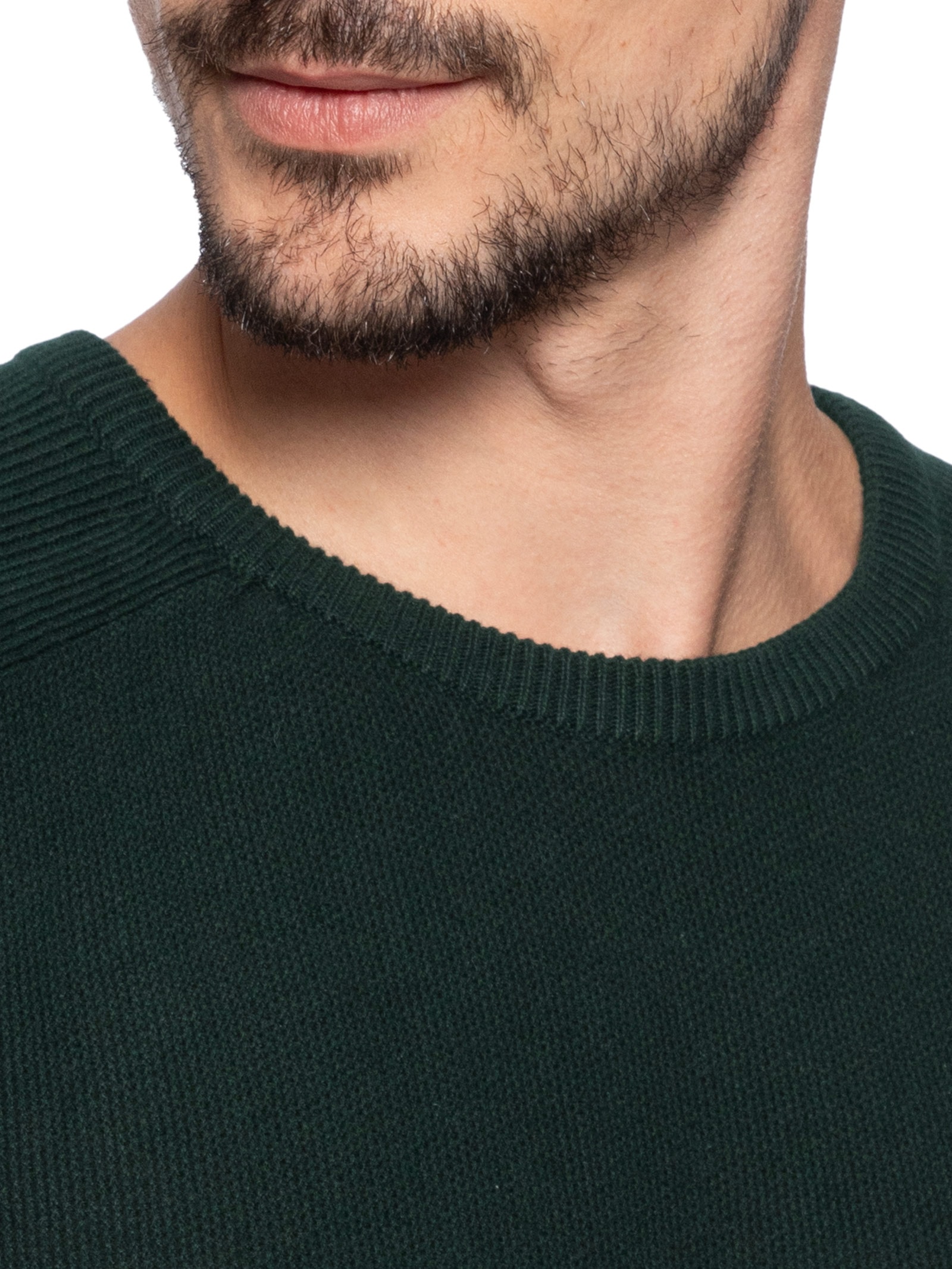 Suéter Masculino Det Ombro Gola Careca Verde '2 Essential