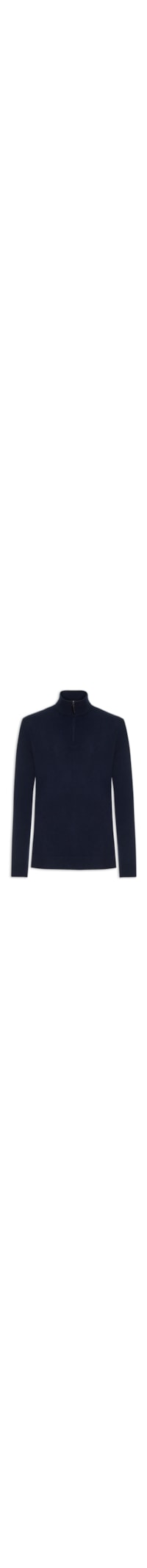Suéter Masculino Detalhe Zíper Cashmere - Azul