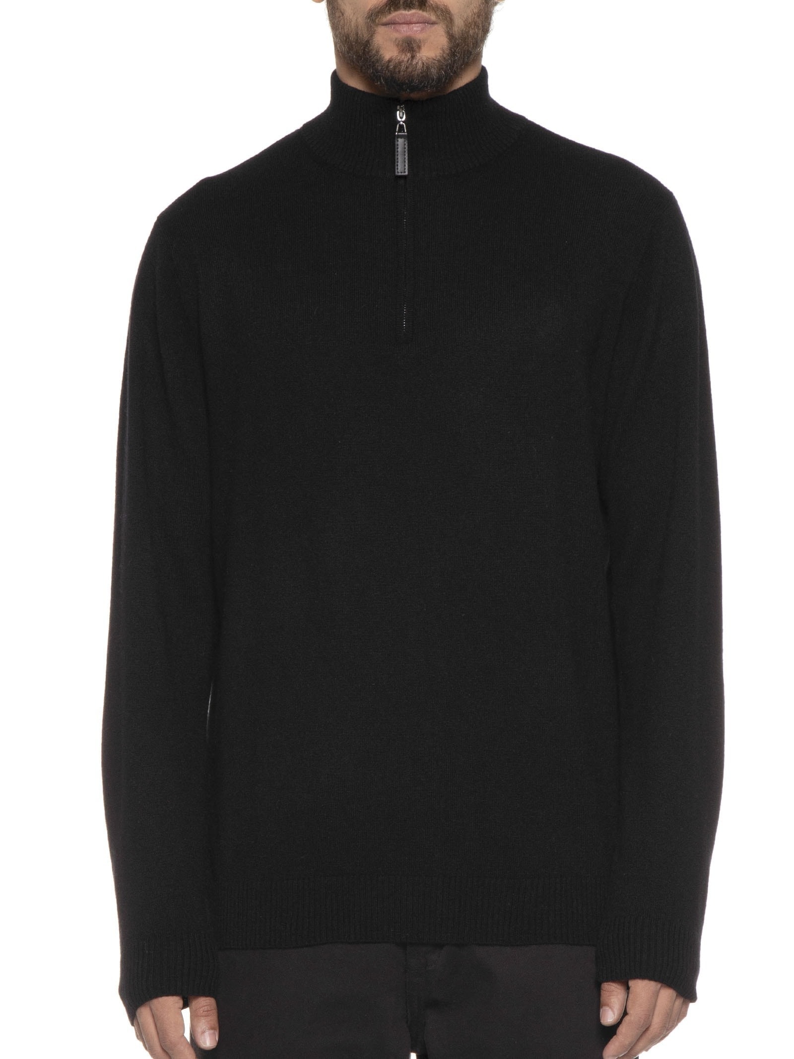Suéter Masculino Detalhe Zíper Cashmere – Preto '2 Essential