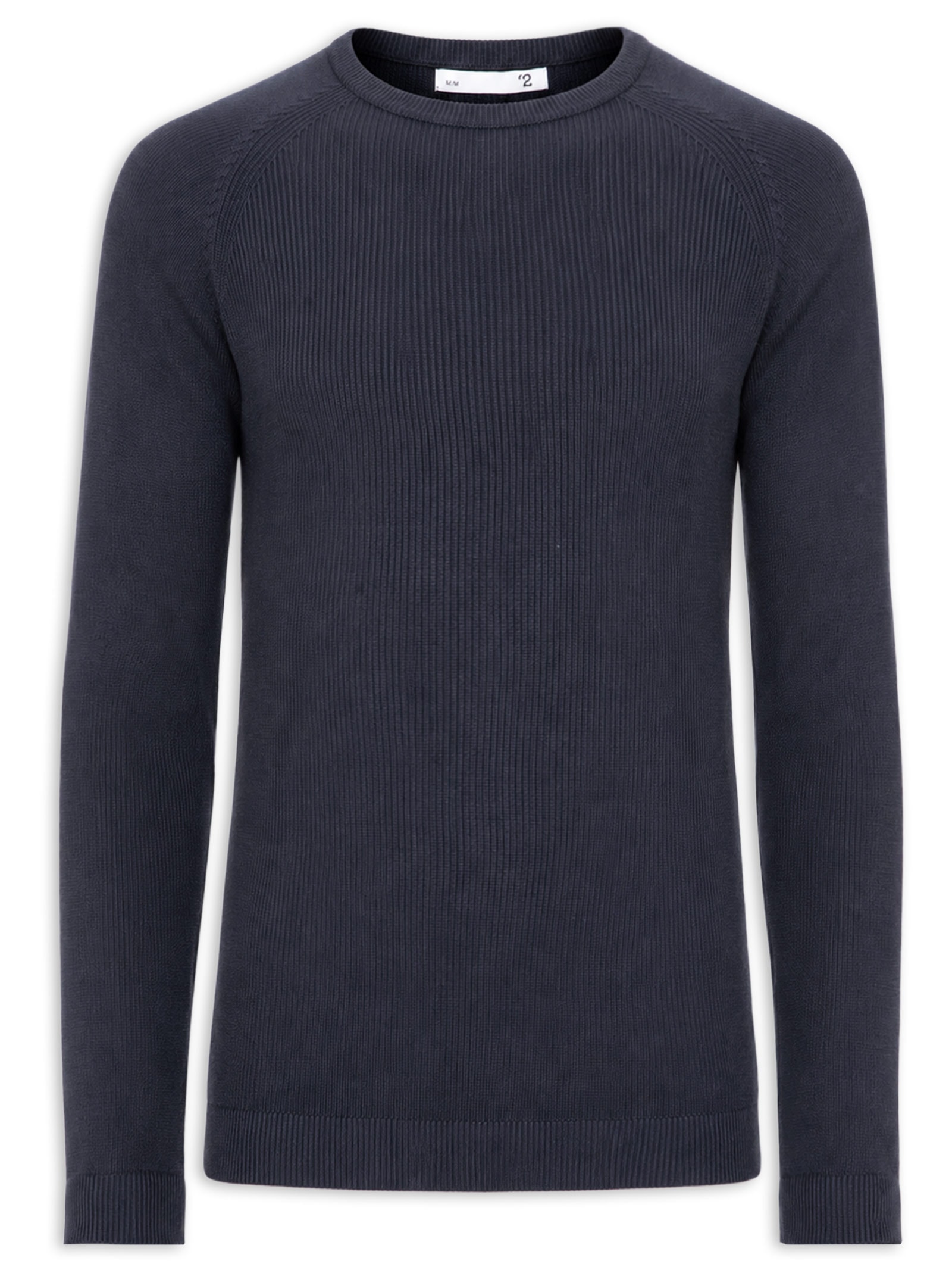 Suéter Masculino Em Algodão Trançado Gola Redonda Azul '2 Essential