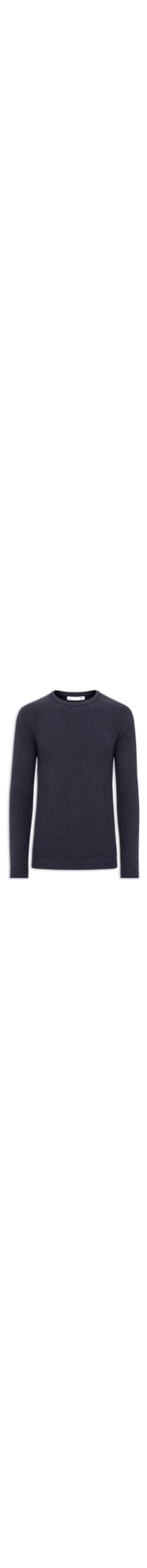 Suéter Masculino Em Algodão Trançado Gola Redonda - Azul