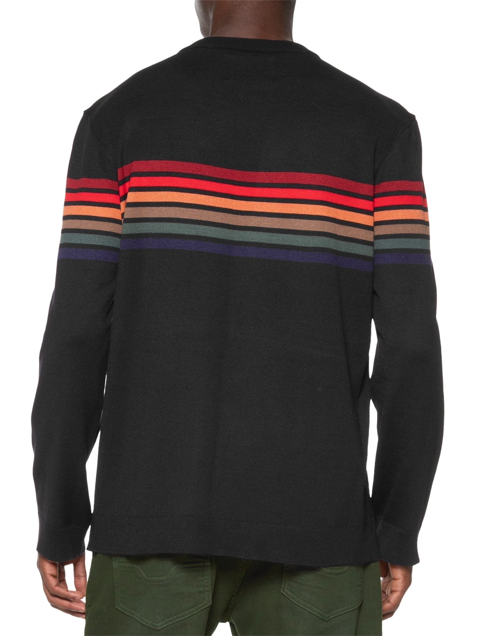 Suéter Masculino Em Tricot Vintage Stripes Preto Osklen