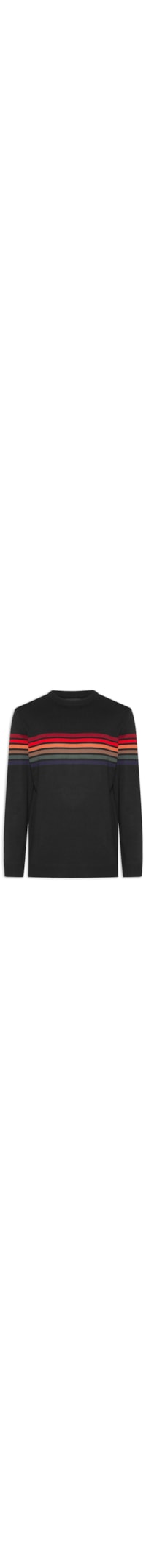 Suéter Masculino Em Tricot Vintage Stripes - Preto