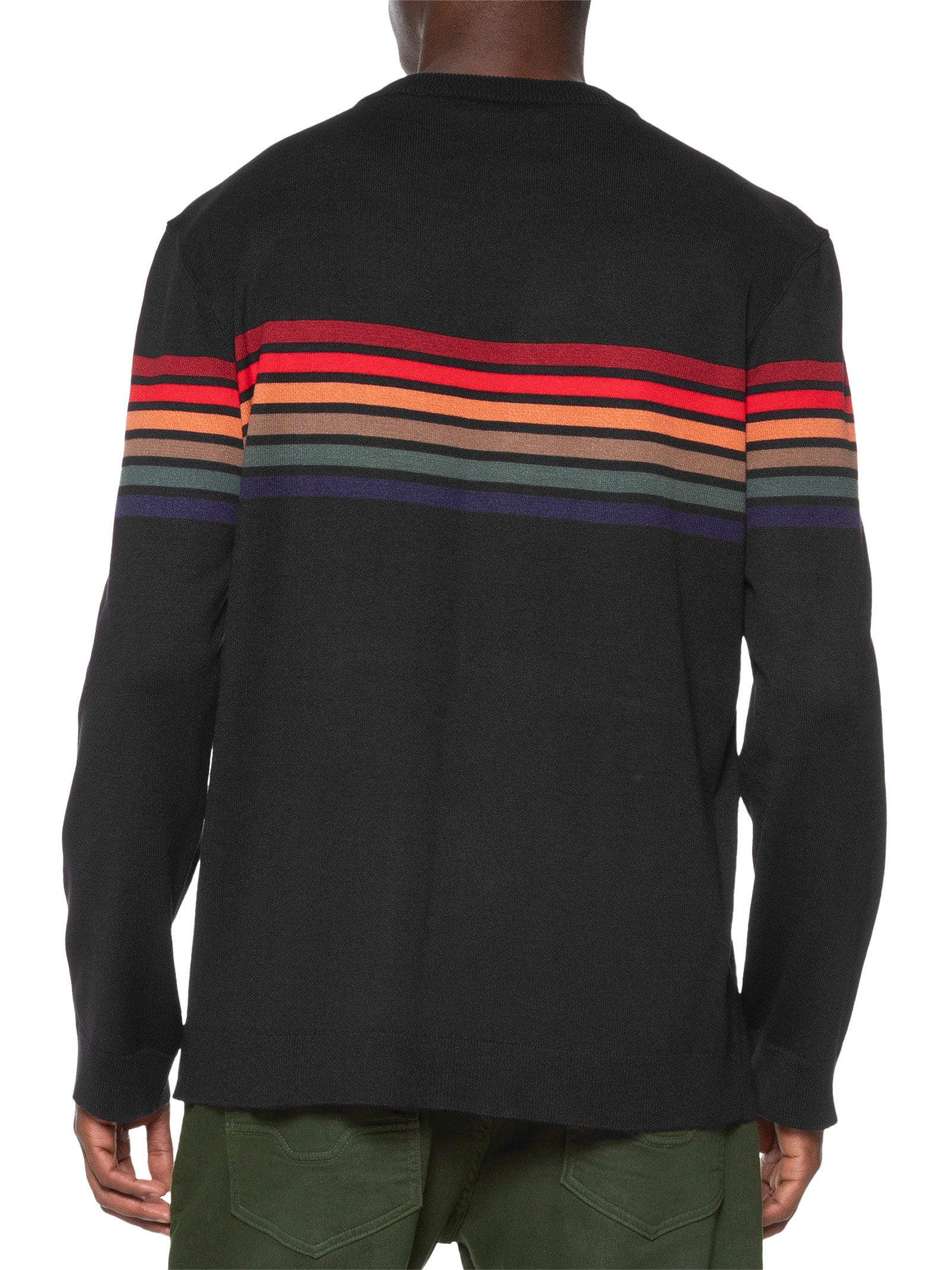 Suéter Masculino Em Tricot Vintage Stripes Preto Osklen