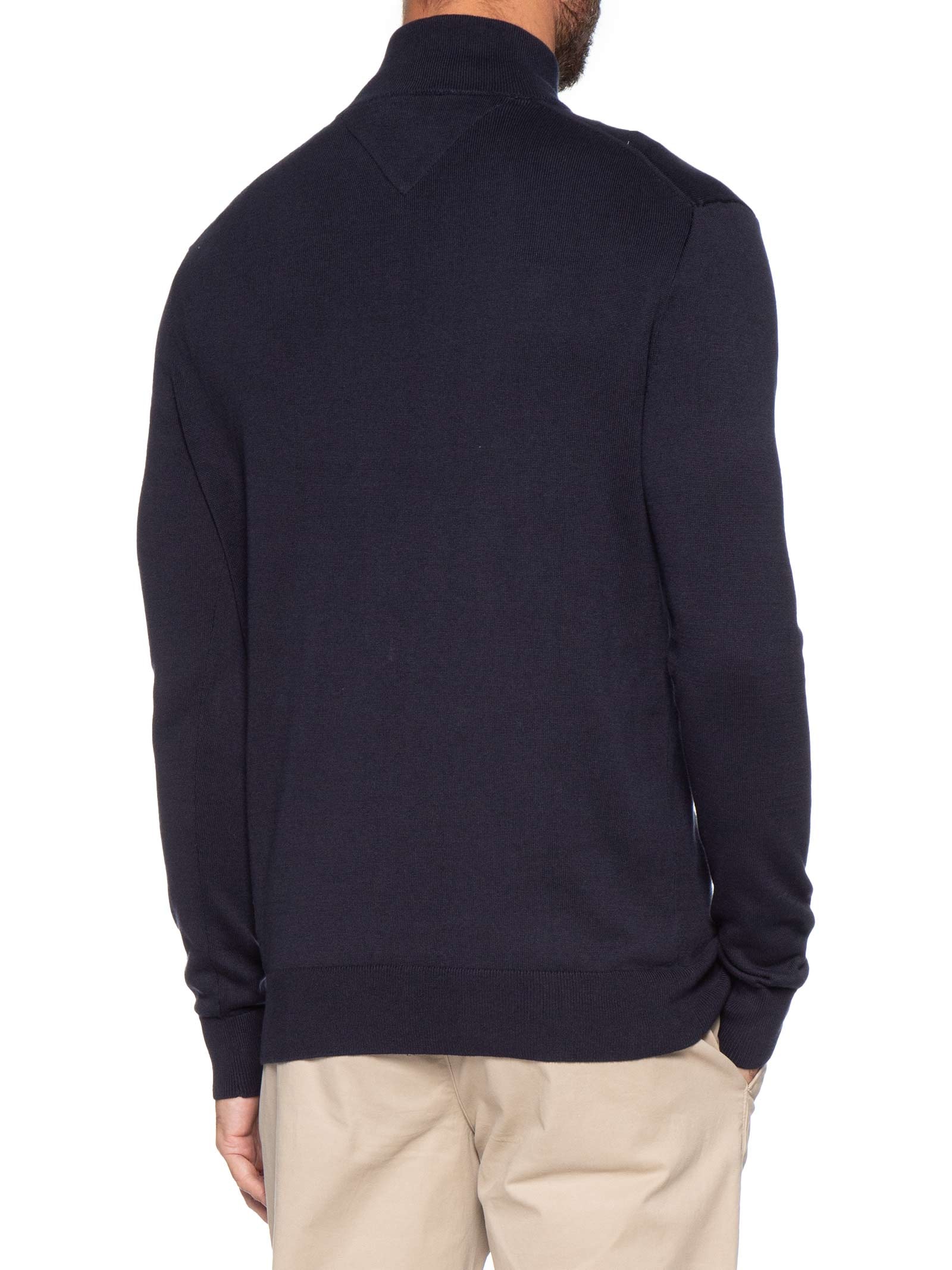 Suéter Masculino Essential Regular Fit Meio Zíper – Azul Tommy Hilfiger
