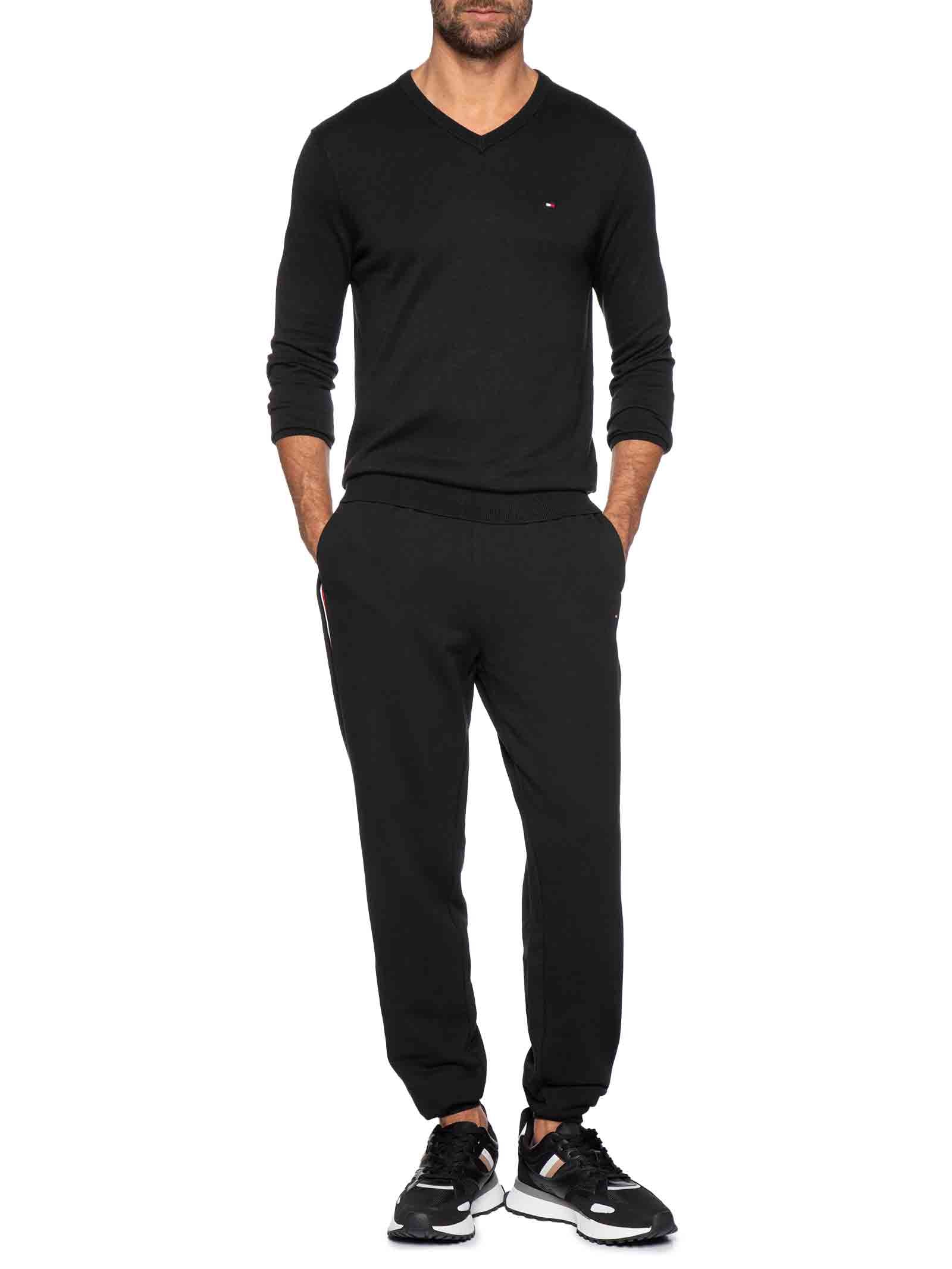 Suéter Masculino Essential Regular Fit V Preto Tommy Hilfiger