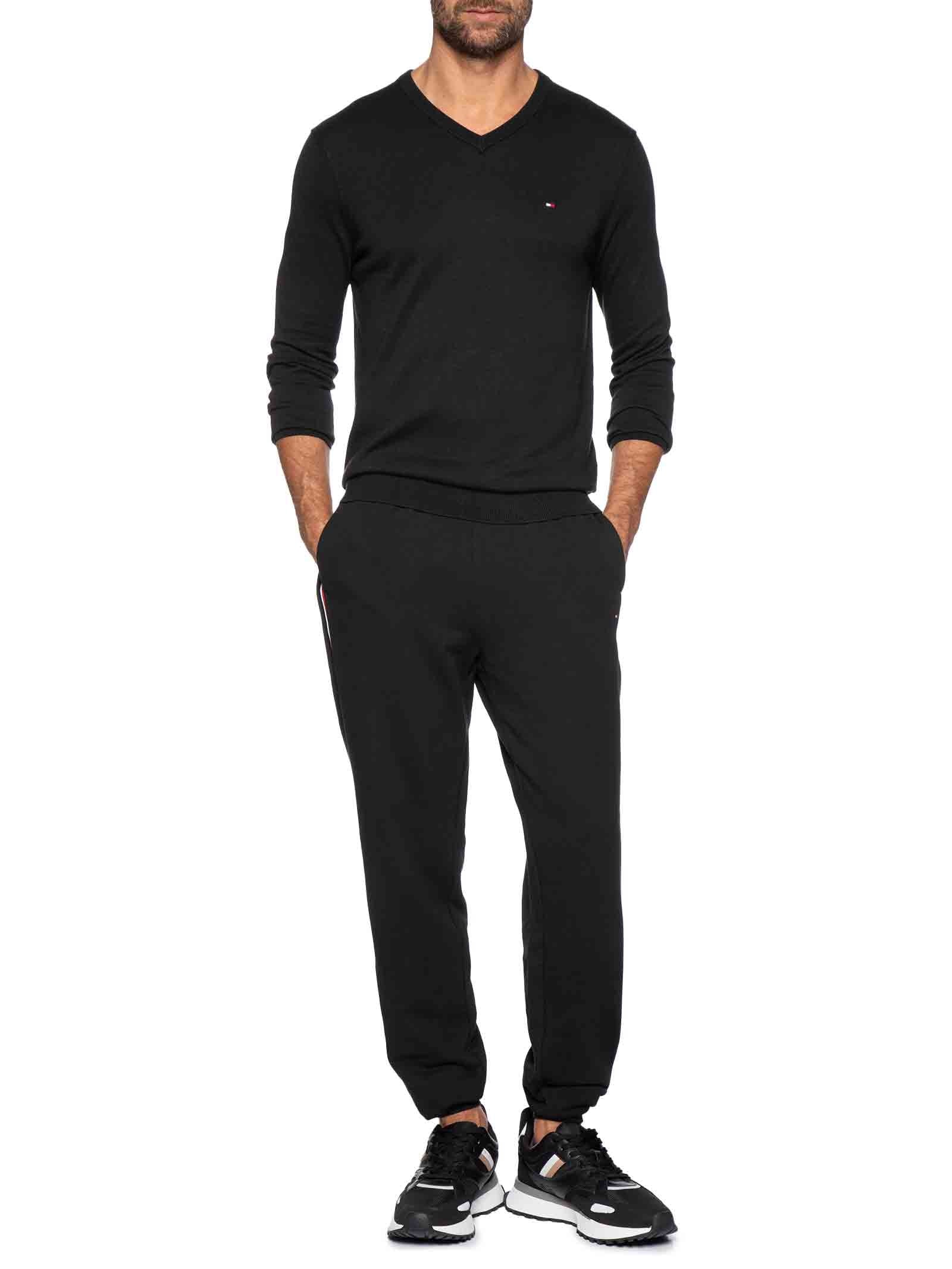 Suéter Masculino Essential Regular Fit V Preto Tommy Hilfiger