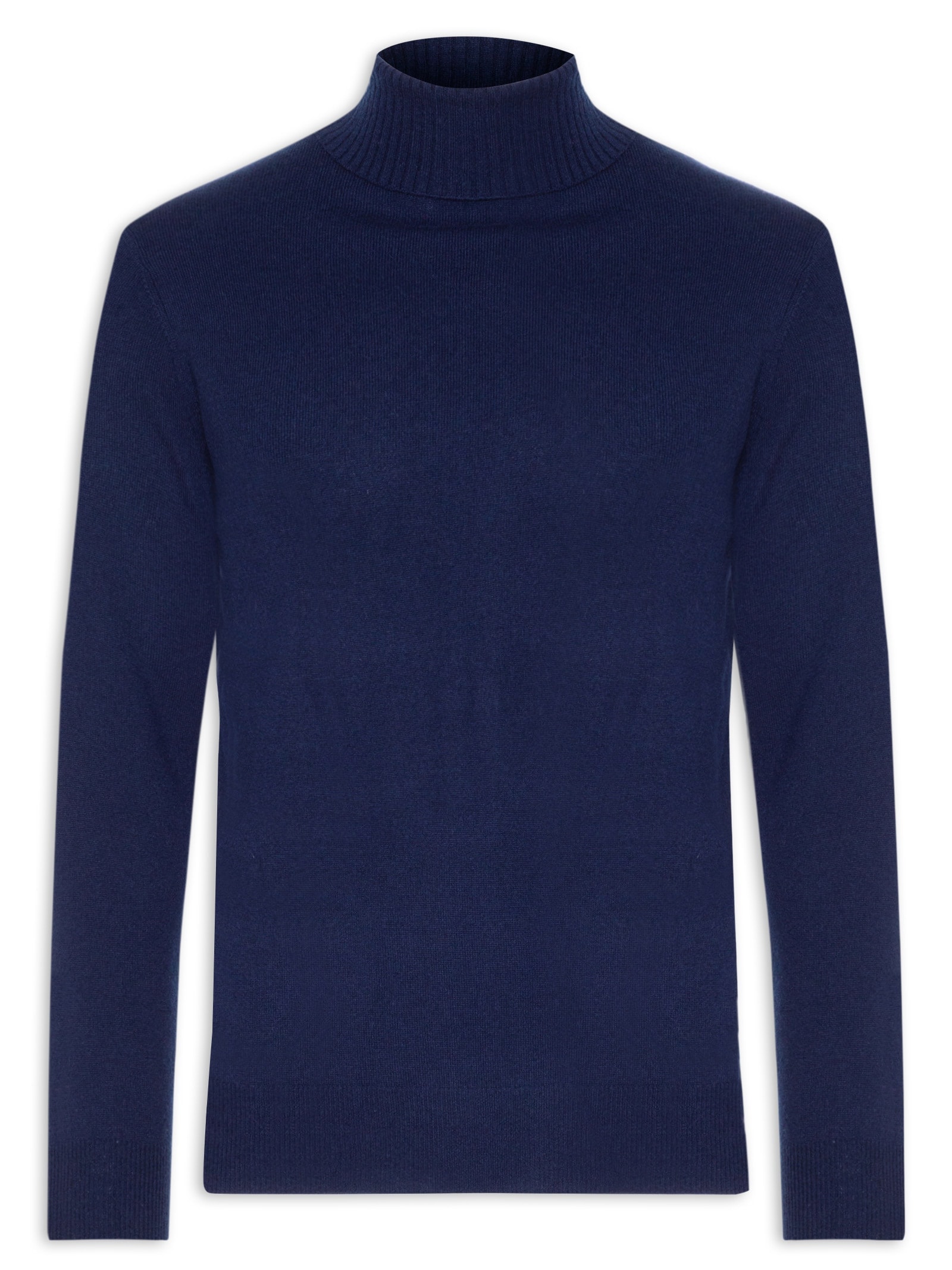 Suéter Masculino Gola Alta Com Blend De Lã E Cashmere Azul '2 Essential