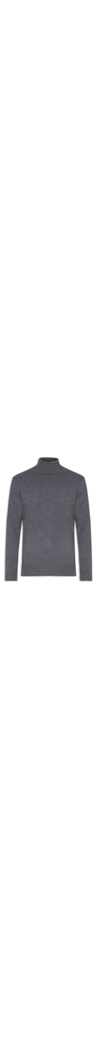 Suéter Masculino Gola Alta Com Blend De Lã E Cashmere - Cinza
