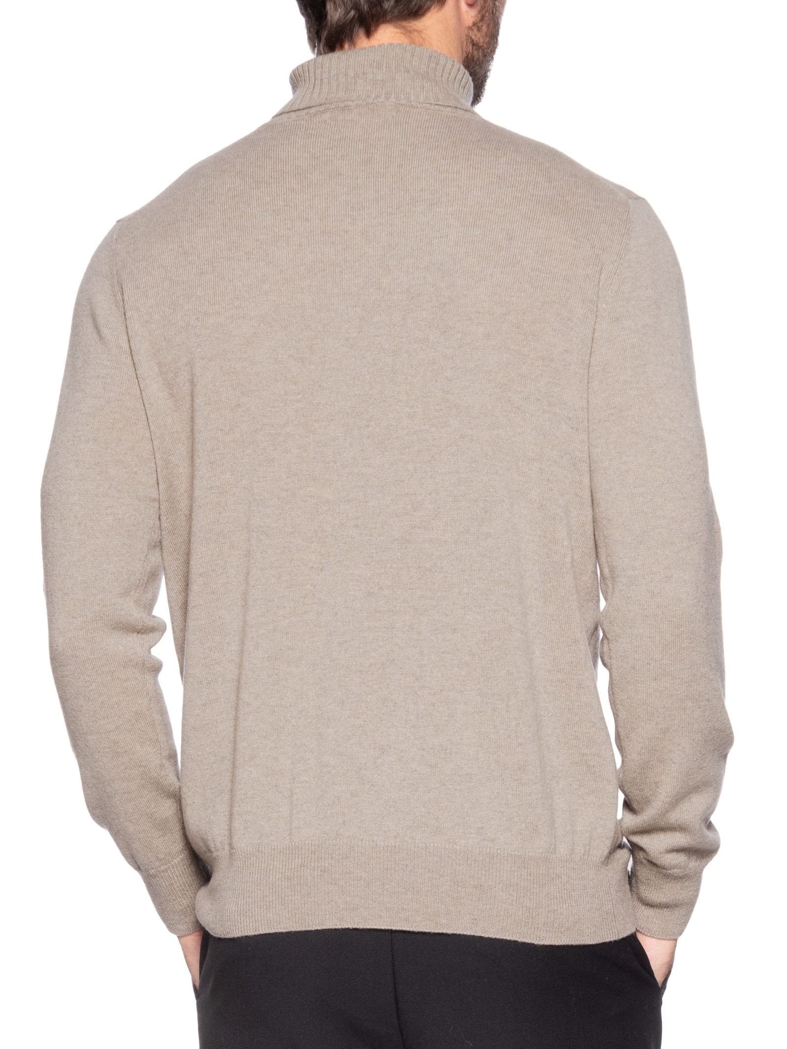 Suéter Masculino Gola Alta Com Blend De Lã E Cashmere Marrom '2 Essential