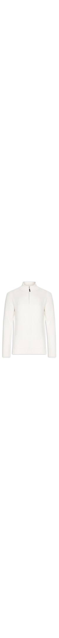 Suéter Masculino Gola Alta Com Meio Zíper Blend de Lã e Cashmere - Off White