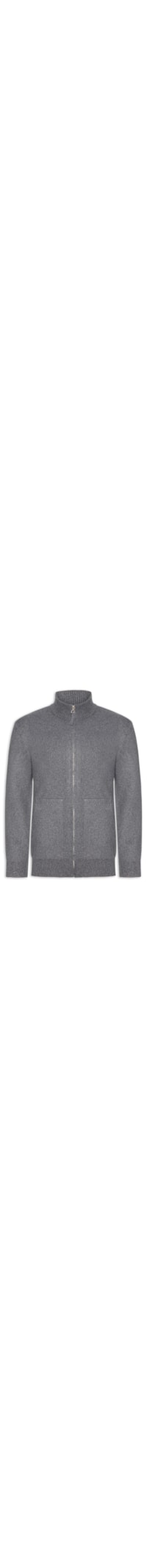 Suéter Masculino Gola Alta Com Zíper - Cinza