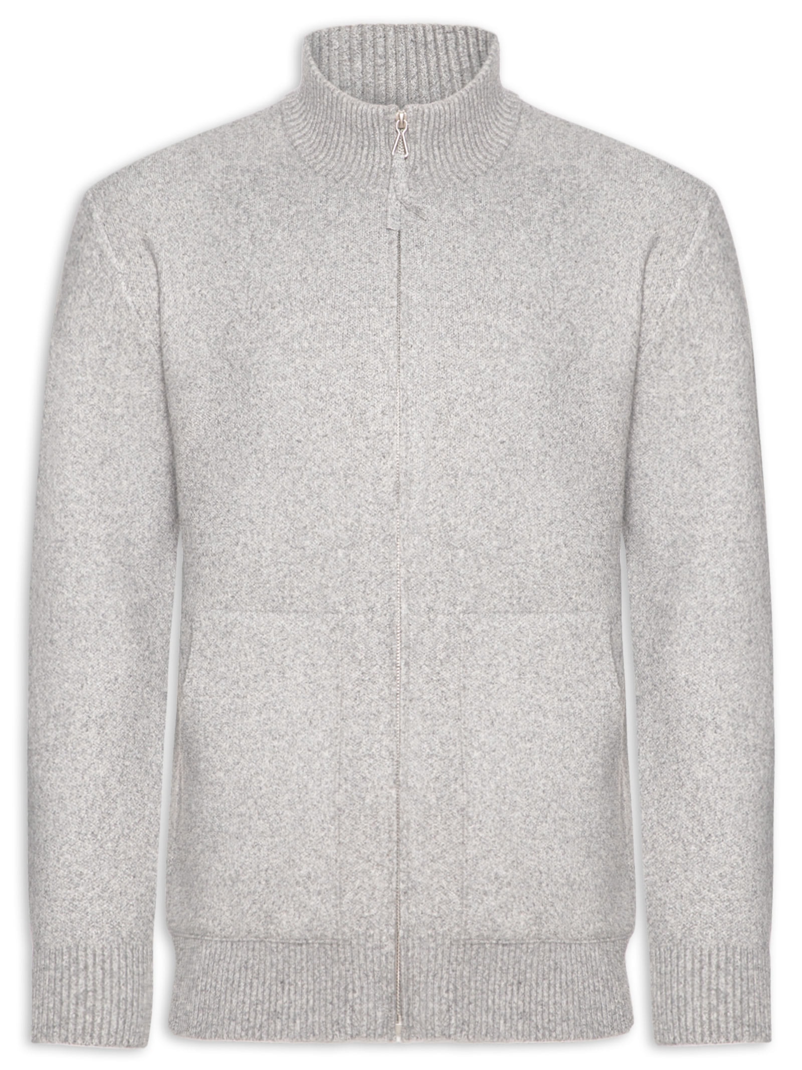 Suéter Masculino Gola Alta Com Zíper Cinza '2 Essential