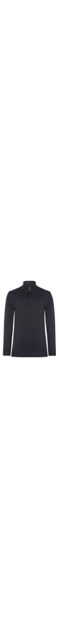 Suéter Masculino Gola Alta Meio Zíper - Azul