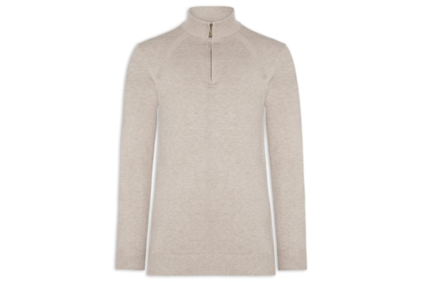 Suéter Masculino Gola Alta Meio Zíper - Cinza