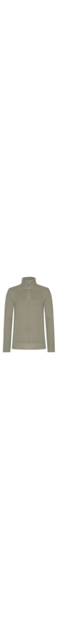 Suéter Masculino Gola Alta Meio Zíper - Verde