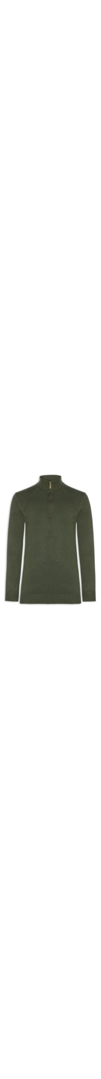 Suéter Masculino Gola Alta Meio Zíper - Verde