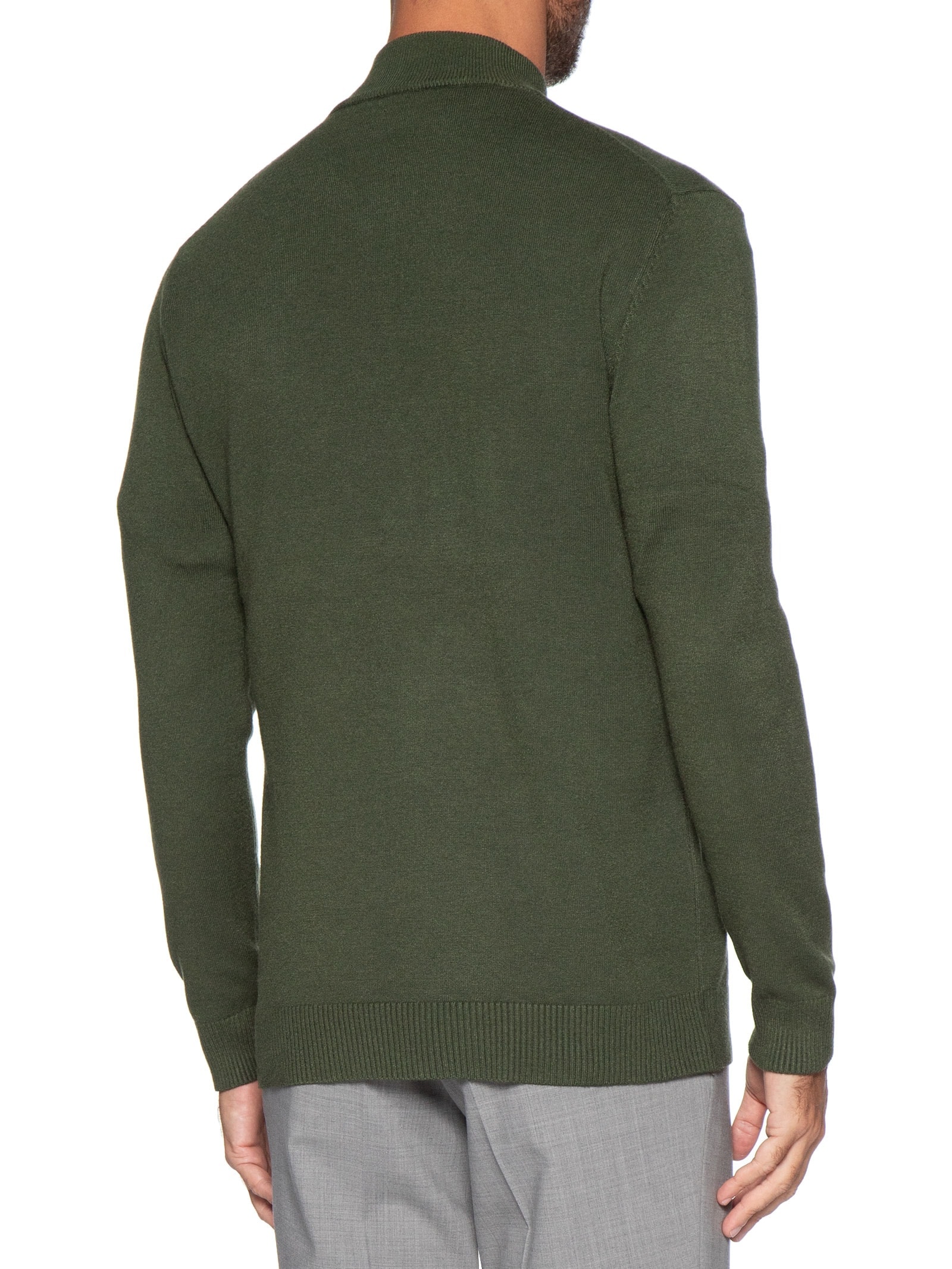 Suéter Masculino Gola Alta Meio Zíper Verde '2 Essential