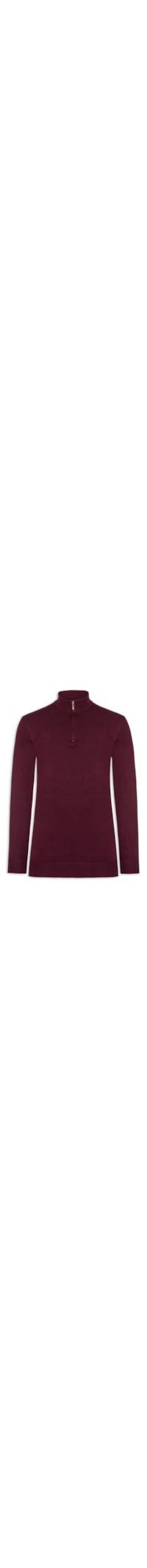Suéter Masculino Gola Alta Meio Zíper - Vermelho