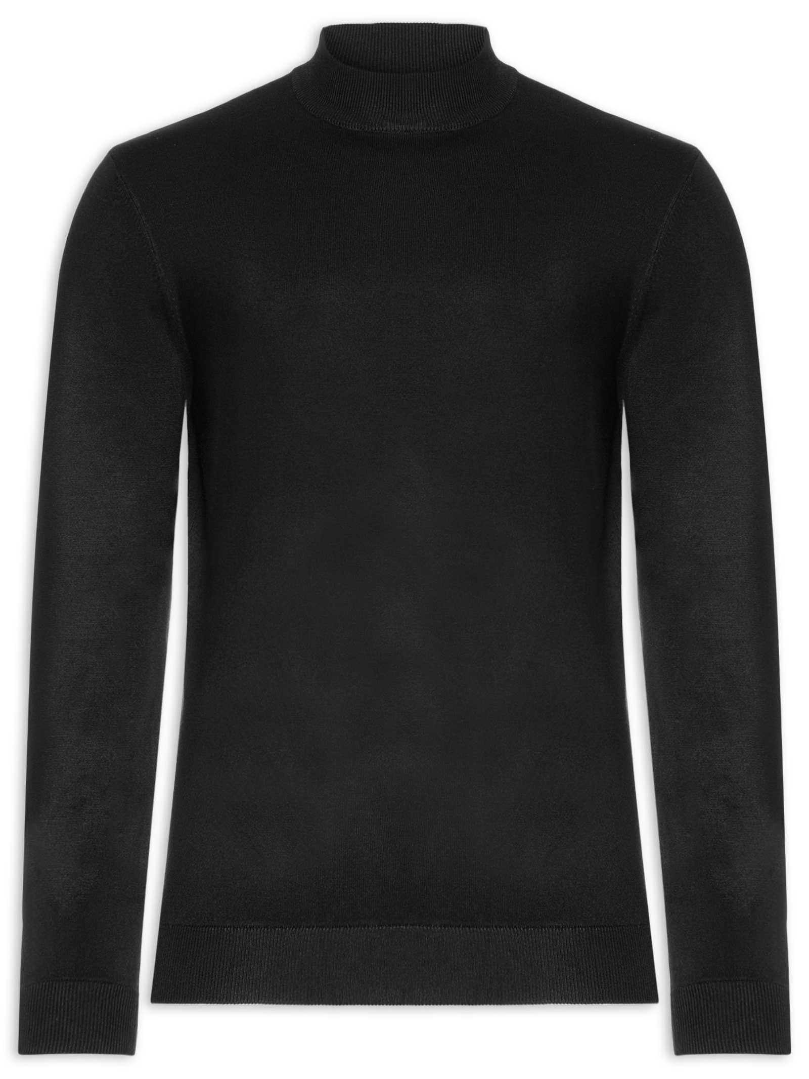 Suéter Masculino Gola Alta Tricot Midi Viscose – Preto Aramis