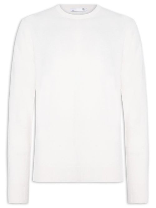 Suéter Masculino Gola Careca Cashmere – Branco